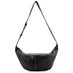 FredsBruder Me and My Bag Gürteltasche Leder 40 cm  schwarz