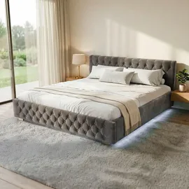 Juskys Nizza 180 x 200 cm mit Matratze grau