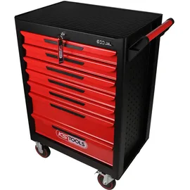 KS Tools ECOline SCHWARZ/ROT Werkstattwagen mit 7 Schubladen