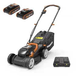 Worx WG779E - Akku Rasenmäher - 2x20V/2,5Ah - 34 cm Schnittbreite