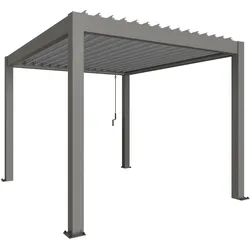 Biohort Pergola B 312 x T 367,5 x H 255 cm (Gr. 3x3,5) – Rahmen: quartzgrau-metallic / Dachlamellen: silber-metallic