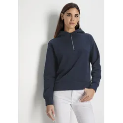 Sweatshirt HECHTER PARIS Gr. 40/42, blau (navy) Damen Sweatshirts mit Backprint - NEUE KOLLEKTION