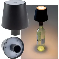 CHILITEC LED Akku Flaschenleuchte 3000K, dimmbar, schwarz