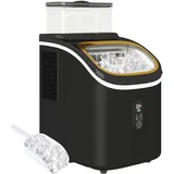 Homcom Eiswürfelmaschine 15 kg/24h Eiswürfelbereiter mit 1,5 L Wassertank, Schaufel, Eisbehälter Ice Cube Maker Maschine mit led Anzeige Schwarz 22