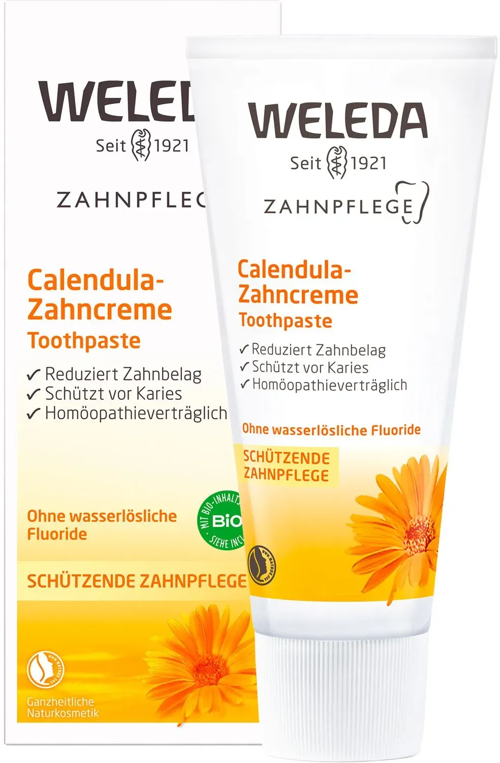 Weleda Calendula-Zahncreme - mit mineralischem Putzkörper reinigt die Zähne sanft & gründlich