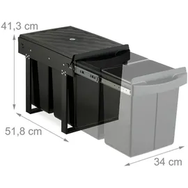 Relaxdays Einbaumülleimer 20 l Schwarz