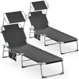 CASARIA 2er Set Sonnenliege Ibiza 2er-Set Grau
