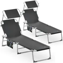 CASARIA 2er Set Sonnenliege Ibiza 2er-Set Grau
