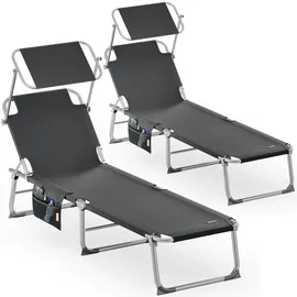 CASARIA 2er Set Sonnenliege Ibiza 2er-Set Grau
