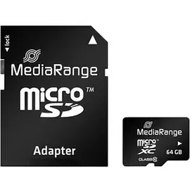 MediaRange microSDXC 64GB Class 10 + SD-Adapter
