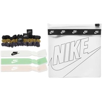 Nike Mixed Hairbands 6er Pack with Pouch in der Farbe Black/Bronzine/Heather Grey, Maße: ONE Size, N.100.3666.041.OS