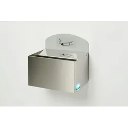 PROREGAL Robuster Wandascher mit Hinweisschild | 0,8 Liter, HxBxT 12,5x20x12,5cm | Edelstahl | Ascher Aschenbecher