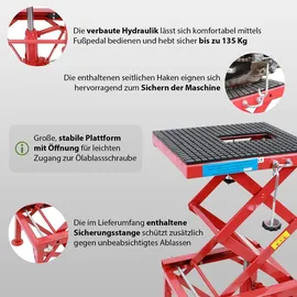 Trutzholm Hebebühne Edelstahl 34 - 87 cm rot