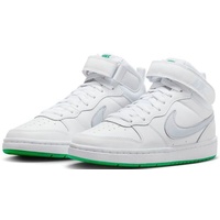 Nike Kinder Sneaker Nike Court Brorough Mid 2, WHITE/FOOTBALL GREY-STADIUM GREEN, 37 1⁄2