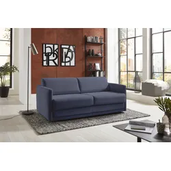 Schlafsofa PLACES OF STYLE "Limone", blau (dunkelblau), B:178cm H:82cm T:93cm, Sofas, für Dauerschläfer geeignet inklusive hochwertige Matratze