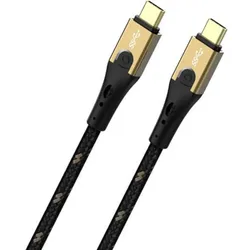 Oehlbach USB-Kabel USB 3.2 Gen2 (USB 3.1 Gen2) USB-C® Stecker, USB-C® Stecker 2.00 m Schwarz/Gold  D