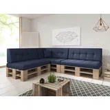 sunnypillow Palettenkissen Palettenkissen VERONA 8er Set, palettenmöbel palettencouch polsterauflage 120 x 80 blau