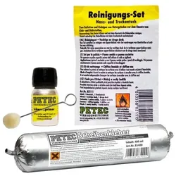 PETEC Scheibenkleber-Set, Schlauchbeutel (400ML) Scheibenklebstoff schwarz  83433