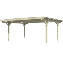 SKANHOLZ Carport Odenwald 6,40 x 5,41 m eiche hell inkl. Pfostenanker