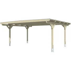 SKANHOLZ Carport Odenwald 6,40 x 5,41 m eiche hell inkl. Pfostenanker
