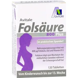 Avitale Folsäure 800 Plus B12 + Jod Tabletten 120 St.