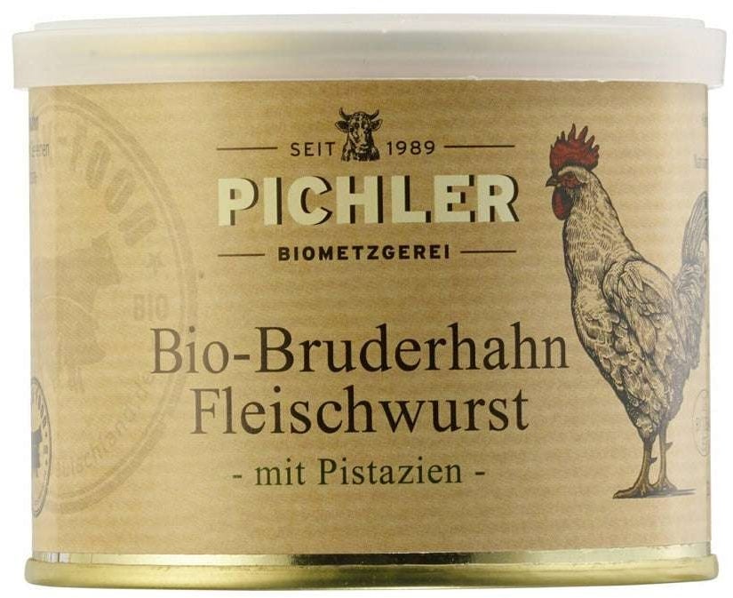 Bio-Bruderhahn Fleischwurst "Pistazie" 200gr