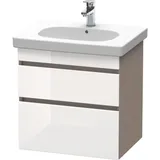 Duravit Waschtischunterschrank 2 Schubkästen 60 x 61 x 45,3 cm Weiß Hochglanz/Grau Matt
