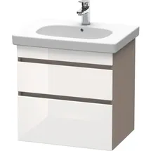 Duravit Waschtischunterschrank 2 Schubkästen 60 x 61 x 45,3 cm Weiß Hochglanz/Grau Matt