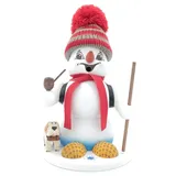 Schweda Schneemann Räuchermann 19 cm mehrfarbig