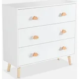 sweeek - Kinderkommode, 3 Schubladen Mit Wolkenförmigen Griffen