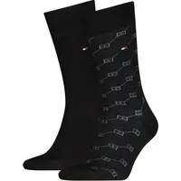 Socken TOMMY HILFIGER, Herren, Gr. 43-46, schwarz, Obermaterial: 79% Baumwolle, 19% Polyamid, 2% sonstige Fasern, Socken Socken