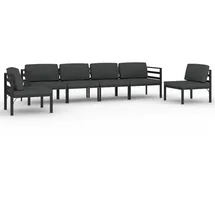 vidaXL 6-tlg. Garten-Lounge-Set mit Kissen Aluminium Anthrazit