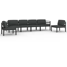 vidaXL 6-tlg. Garten-Lounge-Set mit Kissen Aluminium Anthrazit