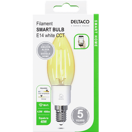 deltaco Smart HOME LED filament E14 WiFI 4.5W 400lm dimmable 220-240V white