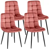 CLP Esszimmerstuhl Antibes Polyester rosa 4er Set