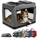 LIONTO Hundetransportbox 90 x 61 x 65 cm Grau
