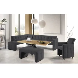 exxpo - sofa fashion Essbank EXXPO - SOFA FASHION "Barista, bequem und elegant, hohe Bodenfreiheit", grau (anthrazith), B:265cm H:83cm T:199cm, Sitzbänke, Essbank, Eckbank Barista bequem und elegant, hochwertige Detailverarbeitung