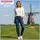 Stooker Nizza Denim Basic Damen 5-Pocket-Jeans Tapered Fit Denim/Jeans clean wash konisch lang - 46W / 32L