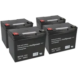 Akku kompatibel Elektro Roller Scooter flash 2000 48V 4x 12V 36Ah AGM Blei MP