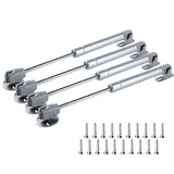 4x 100N Chrank Hydraulic Gasdruckfeder Möbeltür zum Gas Strut Lift Schrank Stoßdämpfer Gasfeder Hinge Möbelkolben Schranktüren Soft Close Klappenfeder, Silber