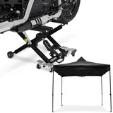 Set: Motorrad Hebebühne Midlift XL bis 500kg sw ConStands mit Rennzelt 3x3m faltbar Faltpavillon für die Rennstrecke sw