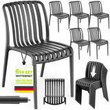 tillvex Gartenstuhl 6er Set 120 x 120 x 80 cm schwarz
