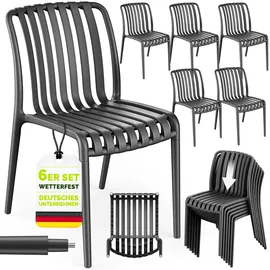 tillvex Gartenstuhl 6er Set 120 x 120 x 80 cm schwarz