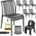 tillvex Gartenstuhl 6er Set 120 x 120 x 80 cm schwarz
