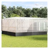 vidaXL Vogelkäfig Voliere Silbern 418 x 414 x 212 cm