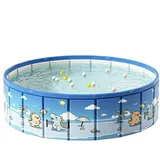 Großer Faltpool, Outdoor – Functional Premium Wasserspiele mit Ablaufschlauch für, den Außenbereich Anti Rutsch, Kinderpool Sommer Terrasse See | Multipurpose Outdoor Indoor Utility