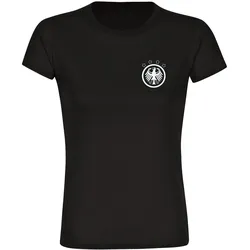 multifanshop Damen T-Shirt - Deutschland - Adler Retro - Druck weiß - Frauen