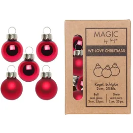 inges magic & goodz Magic | Goodz 25 Weihnachtskugeln 2cm Glas Christbaumkugeln Weihnachtsbaumkugeln weinrot