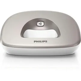 Philips XL4901S / 23 - 2 Schnurlostelefone (16 Stunden, Headset kompatibel, Direktwahl, freihändig, 2 Nummern pro Kontakt, rutschfest, Noise Reduction) Weiß/Gold
