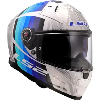 LS2 FF811 Vector II Freedom Integralhelm - Silber/Weiß/Blau / XXL